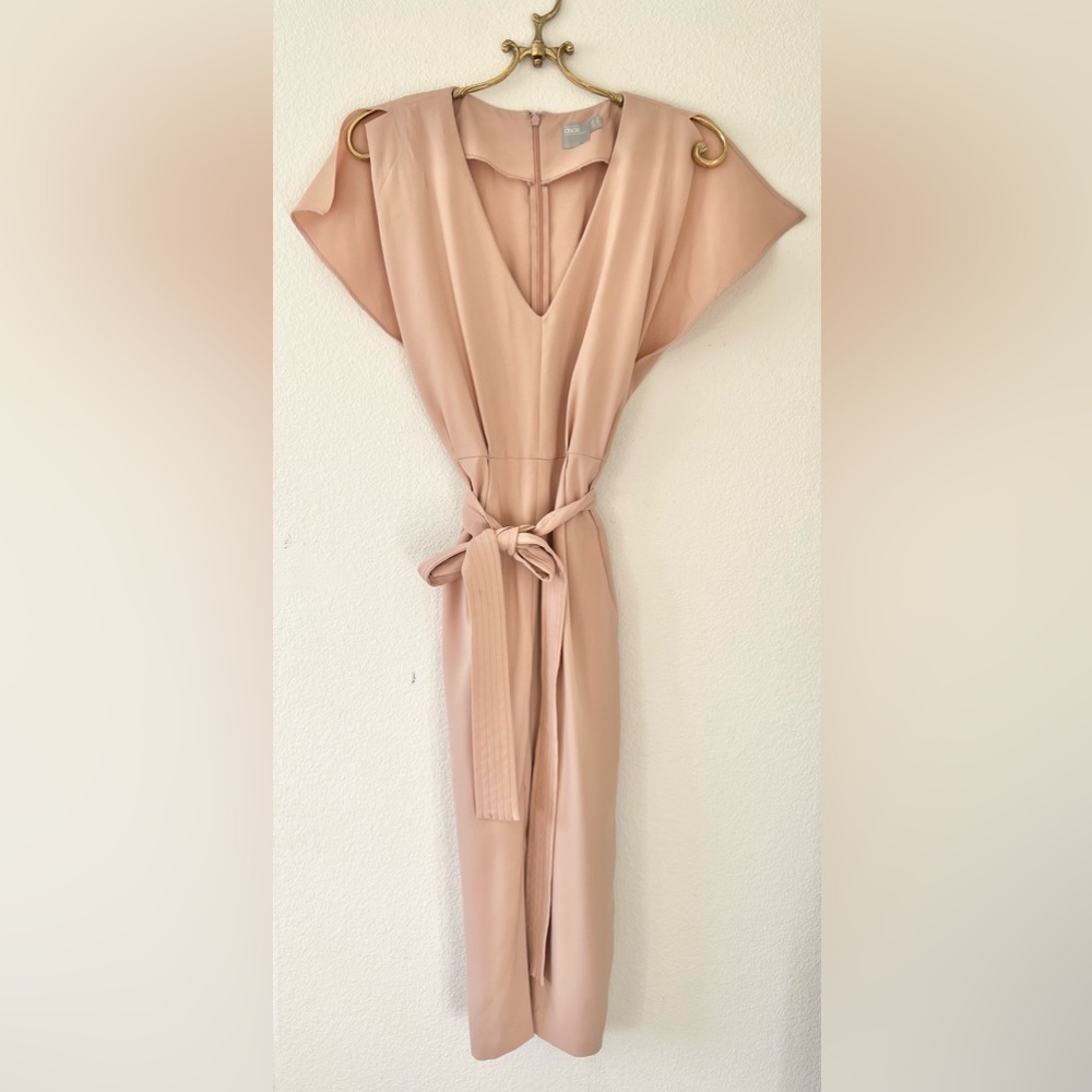 Asos belted v neck midi dress